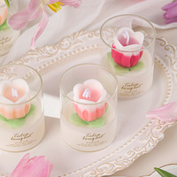 Romantische handgemachte moderne Soja Wachs Tulpe Blume Kunst Kerze Luxus Geburtstag Valentinstag Souvenir Aroma therapie Cup Abschluss