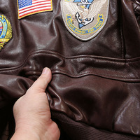Veste en cuir véritable G1 Bomber de haute qualité, épaisse, unisexe, col en agneau, vêtements décontractés en cuir de vache et coton