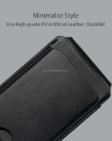Portefeuille porte-cartes pliable en cuir personnalisé avec support magnétique pour AirTag (iOS/Android) et fonction de localisation GPS