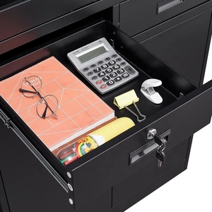 Metal Filing Cabinet with 2 Drawer Office Organization Glass Door Steel Storage Cupboard with Display <b>Windows</b> - Product Image 4