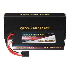 VANT 2 एस 6500mAh 75C 7.4V आर सी लाइपो बैटरी Lipos हार्ड प्रकरण टी. आर. के लिए कनेक्टर के साथ आर सी कार ट्रकों 1/8 1/10 आर सी वाहनों