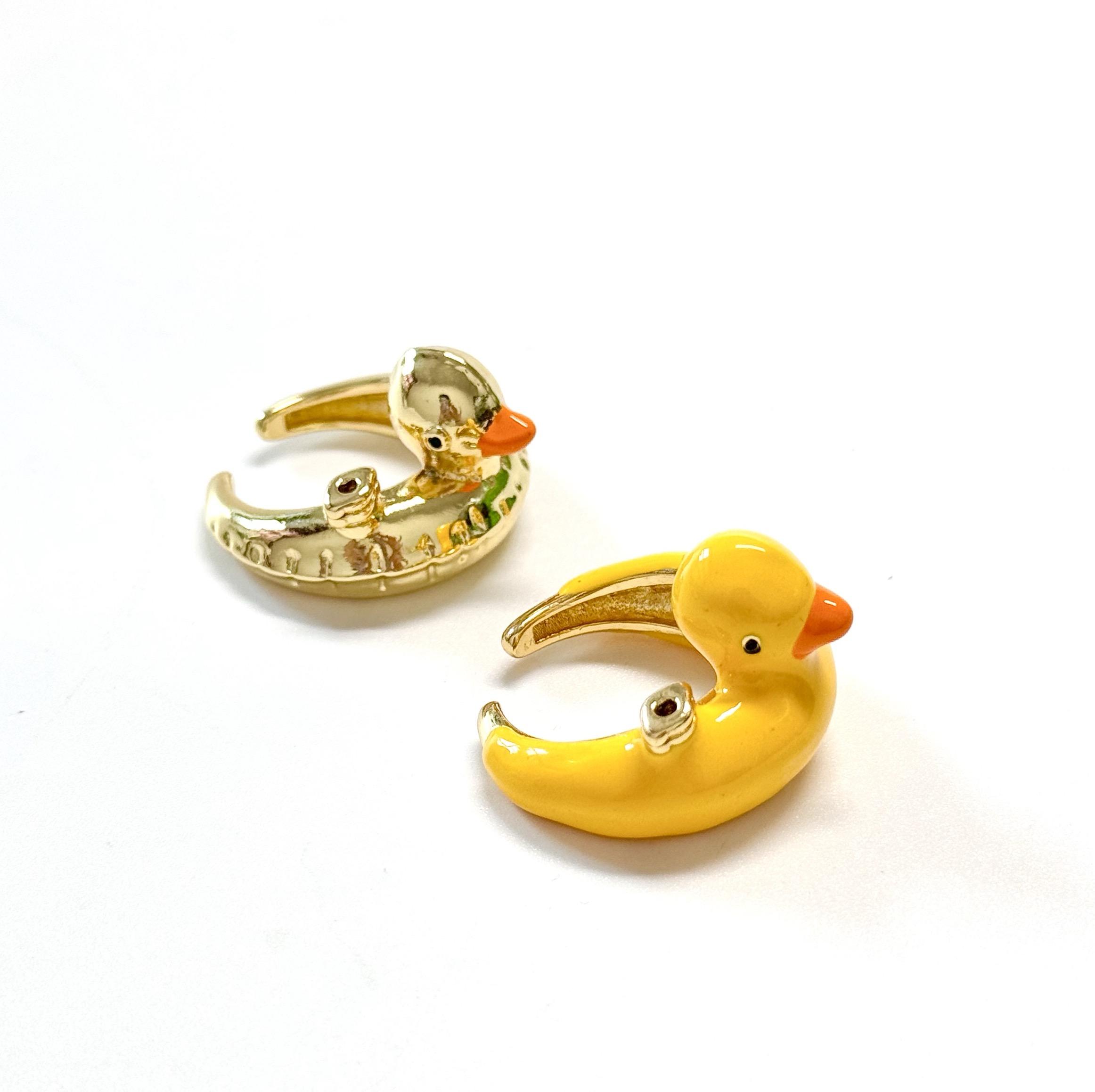 Fashion Gold Yellow Baby Pool Float Swimming Ring Duck Shaped - Main Image