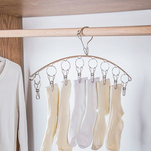 الفولاذ المقاوم للصدأ حمالة تجفيف ملابس يندبروف شماعات ملابس مع 8 مقاطع - Product Image 3