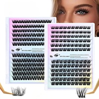 Extensions de cils en grappes faites à la main, 12 rangées, épaisseur 0,07 mm, effet 5D volumineux, pour maquillage DIY, pour fans de cils en grappes