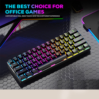 Kablosuz Klavye Laptop Notebook PC BT USB Nirkabel RGB Gaming DK61 Mekanik 60% Keyboard untuk Ponsel Android