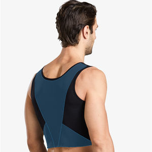 Nuovo Design Bodywear uomo che dimagrisce <span class=keywords><strong>Body</strong></span> Shaper Compression Shirt Slim Fit Undershirt Shapewear uomo Slim Lift con gancio - Product Image 6