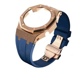 Lionorm ชุด <span class=keywords><strong>GA</strong></span>-2100 Gshock สำหรับ Casio, นาฬิกาสีทองฟรอสต์เคสอะไหล่สายรัดยาง <span class=keywords><strong>B2100</strong></span>สายรัดที่มีสเน่ห์แบบมืออาชีพ - Product Image 5