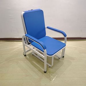 Silla de apoyo médica Ke Ming, silla plegable reclinable para hospital, hogar u oficina, de uso individual, con estructura metálica, color azul. - Product Image 3