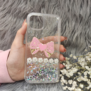 Funda de teléfono de PC transparente con pajarita Original para niñas/mujeres, billetera de diseño rectangular con taladro de palo, compatible con Huawei Realme - Product Image 1