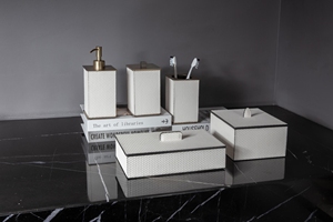 Juego <span class=keywords><strong>de</strong></span> Accesorios <span class=keywords><strong>de</strong></span> Baño <span class=keywords><strong>de</strong></span> Cuero Cuadrado <span class=keywords><strong>de</strong></span> Lujo Moderno, <span class=keywords><strong>Dispensador</strong></span> <span class=keywords><strong>de</strong></span> Jabón que se Vende por Separado, para Decoración del Hogar o Hoteles - Product Image 6