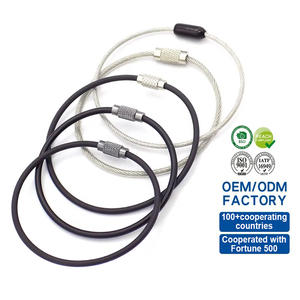 Verzinkter Edelstahl-Drahtseilring mit Schraubverschluss, Edelstahl-Schlüsselringe, Kabelschlaufe für Gepäckanhänger und Tragegurte - Product Image 1