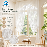 Voilages en dentelle blanche de qualité commerciale, cantonnière en arc, taille personnalisée pour le traitement des fenêtres de salon moderne, design intérieur