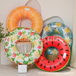 Bouée de natation gonflable Mingyuan 120 cm à motif fruité avec poignées, double couche pour adultes, pour la natation et les sports nautiques - Product Image 2