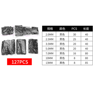 Kit de gaines thermorétractables 2mm 2.5mm 3.5mm 5mm 7mm 10mm 13mm Noir Rouge pour isolation électrique et protection de câbles - Product Image 3