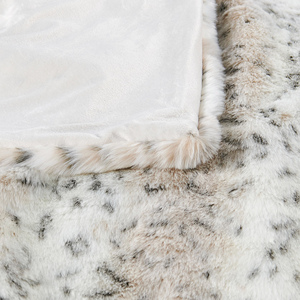 Snow Lynx Faux Fur <b>Throw</b> <b>Blanket</b>, 127X152CM, Luxury Soft Plush Cover for <b>Couch</b> Bed - Product Image 5