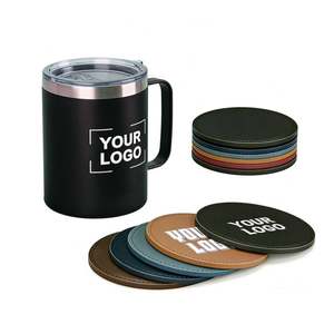 Wholesale Pu Leather <b>Coaster</b> Round With Custom Business Logo for Drinks Coffee <b>Beer</b> Promotional Restaurant Hotel Gift Cup Mat - Product Image 1