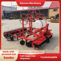 Nouvelle machine de plantation tout-en-un pour ail et oignon avec perforation de film et paillage intégré