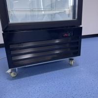 Réfrigérateur vertical commercial à porte vitrée pour boissons, refroidissement direct, température mécanique, pour supermarché et présentation de boissons