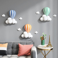 Nordic dekorasi dinding angin ins, dekorasi dinding latar belakang sofa TV gantung dinding balon udara panas tiga dimensi 3D