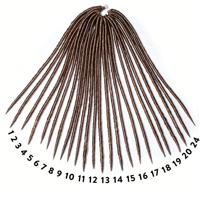 Extensions de cheveux synthétiques doux pour tresses au crochet, style dreadlocks, pré-bouclées, anti-emmêlement, pour femmes noires