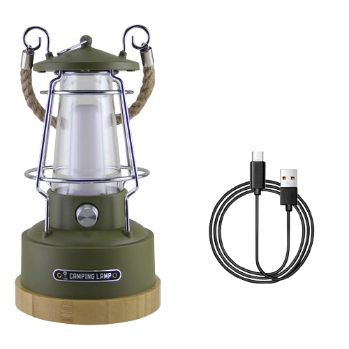 Battery & 18650 Battery Powered Type Rechargeable Retro Metal Tent Light Waterproof Hanging Vintage Camping Lantern