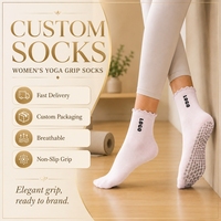Chaussettes de yoga personnalisées à volants de couleur unie pour femmes, antidérapantes, de qualité supérieure, confortables, pour le fitness, le ballet et le Pilates