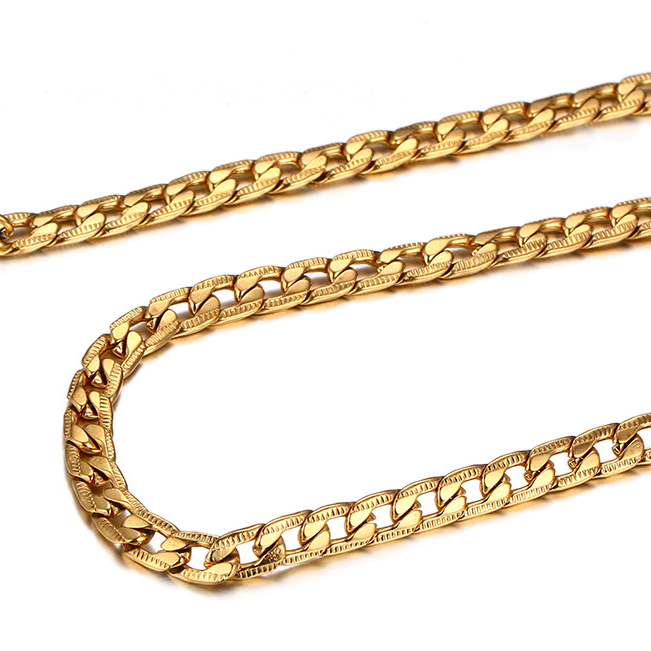 Base En Acier Inoxydable Punk Collier pour Hommes Femmes Cubain Lien Chaîne Sautoirs Vintage Noir Ton Or En Métal Solide