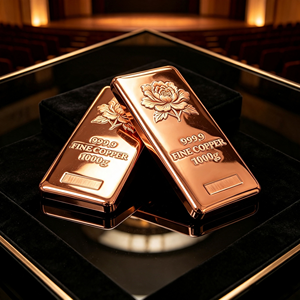 Barra de Cobre Grabada con Peonía Oriental de 1000g, Barra Decorativa de Colección - Product Image 5
