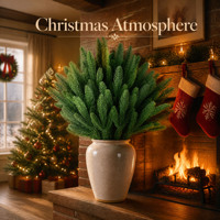 Aiguilles de pin artificielles réalistes pour la décoration de Noël, brindilles de faux sapin vertes pour la fabrication de couronnes DIY, tiges de verdure pour les fêtes