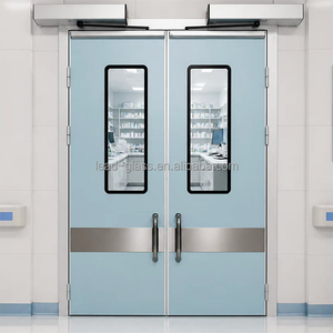 Özel Boyutlu Ses Geçirmez Yangına Dayanıklı Hastane Salıncak Kapısı Modern Tasarım Paslanmaz Çelik Çerçeve Klinik Laboratuvar İç Mekan Hasta Odası İçin - Product Image 4