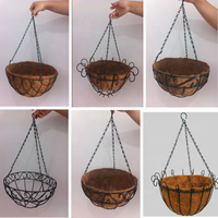 Support pour plantes de jardin, panier suspendu en fibre de coco, panier à fleurs suspendu, panier en rotin
