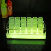 Plateau de service lumineux en acrylique pour verres à shot, présentoir de barware pour soirées en boîte de nuit, nouveauté personnalisée