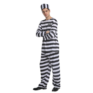 DIXU Adulte Hommes Prisonnier Costumes Halloween Fête Déguisement Cosplay Prisonnier Costume - Product Image 3
