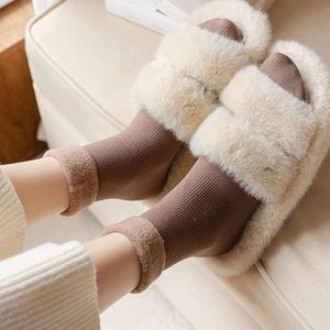 Women Thermo Mid Calf Socks Thick Fleece Warm Long For Home Floor Use - Product Image 2