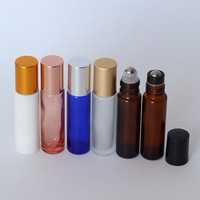 Bouteille de parfum en verre givré transparent de 5ml 10ml sur bouteilles avec bouchon en or rose pour huile essentielle/rouleau de verre sur bouteille