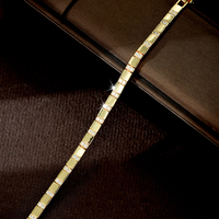 Bracelet chaîne à maillons carrés géométriques plaqué or moderne pour femme, accessoires minimalistes pour tenue quotidienne, cadeau d'anniversaire B166