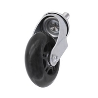 Roulettes de remplacement noires silencieuses M10 M11 à tige filetée pour chaise de bureau, pieds pivotants en PU avec verrouillage, roulettes amovibles pour meubles