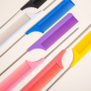 Peigne à queue pointue en acier, grand format, portable, pour coiffure, à dents fines, professionnel, pour permanente et coloration, pour usage domestique - Product Image 2