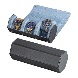 Du Lịch Sang Trọng Hộp Đồng Hồ Da Đồng Hồ Cuộn Trường Hợp Tùy Chỉnh Du Lịch Đồng Hồ Lưu Trữ Organizer Trường Hợp - Product Image 4
