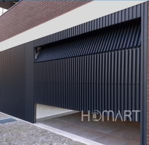 Finition en acier inoxydable <span class=keywords><strong>de</strong></span> porte <span class=keywords><strong>de</strong></span> <span class=keywords><strong>garage</strong></span> à lattes en bois motorisées <span class=keywords><strong>de</strong></span> conception segmentée é<span class=keywords><strong>l</strong></span>égante pour les maisons extérieures américaines contemporaines - Product Image 2