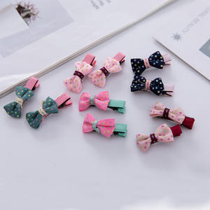 Barrette à cheveux en cristal pour enfants, accessoire vintage avec nœud, style coréen, tendance, créative, à blocs de couleur - Product Image 3