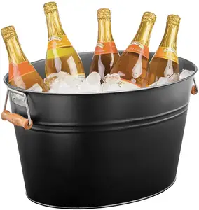 Wholesale Custom Metal Beer Whisky Wine Cooler Champagne Brandy Tin Ice Bucket for Bar Party