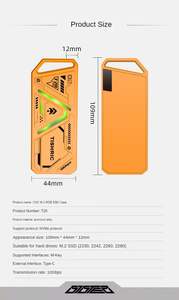 Caja de Disco Duro Mecánica de Aluminio CNC TISHRIC T20 RGB, Compatible con NVME, 10 Gbps, Apta para Discos Duros SSD <span class=keywords><strong>M</strong></span>.2 - Product Image 6
