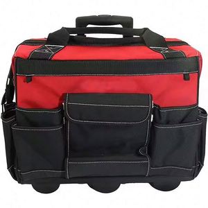 Muestra gratuita de fábrica: Bolsa de herramientas grande y resistente con ruedas, organizador con 24 bolsillos, caja de almacenamiento de herramientas con ruedas - Product Image 2