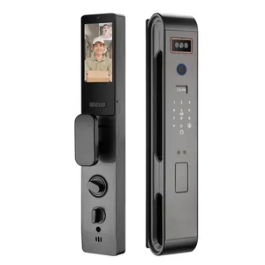 Fechadura de porta inteligente XSDTS S18 com câmera frontal e traseira 3D reconhecimento facial função de vídeo intercomunicador em tempo real