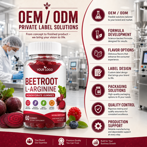 Gomitas de Beterraba con L-Arginina Monohidrato, Fórmula Personalizada, Bajo MOQ, Fábrica con Certificación GMP, Sabor Natural a Bayas, Aumentan el Rendimiento y la Energía - Product Image 6
