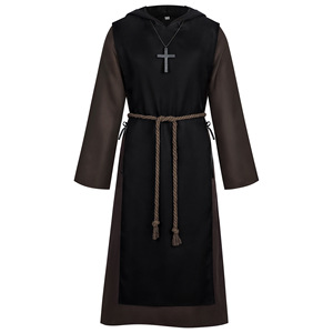 HP Halloween Death God Cosplay Dark <b>Hooded</b> Robe Retro Cape Party Role-playing Costume - Product Image 3