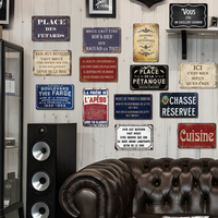 Vente en gros d'usine : Plaques métalliques vintage françaises 20x30cm, décorations murales rétro en métal
