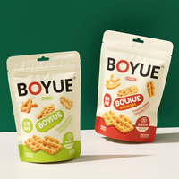 Sac d'emballage de pochettes debout recyclables imprimées sur mesure à bas quantité minimale de commande pour bâtons de bretzel avec affichage au détail à trou de suspension