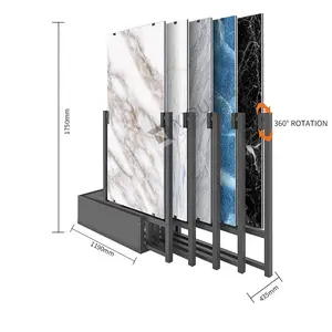 Yidu Customized Granite Floor Showroom Artificial Rotatable Tile Quartz Slate Marble Floor Slate Sample Display Rack
